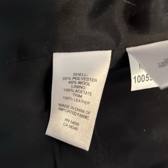 ❤️ Jones New York wool blend jacket leather trim one button women’s 12 - Picture 8 of 10